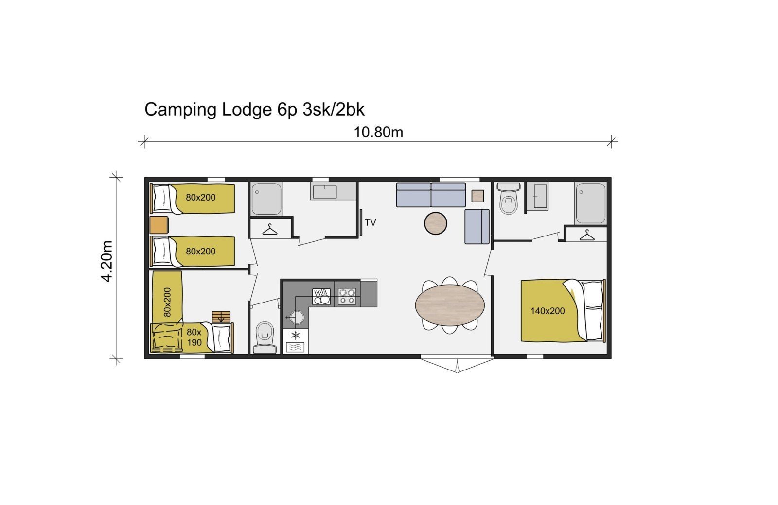 Camping lodge 6p