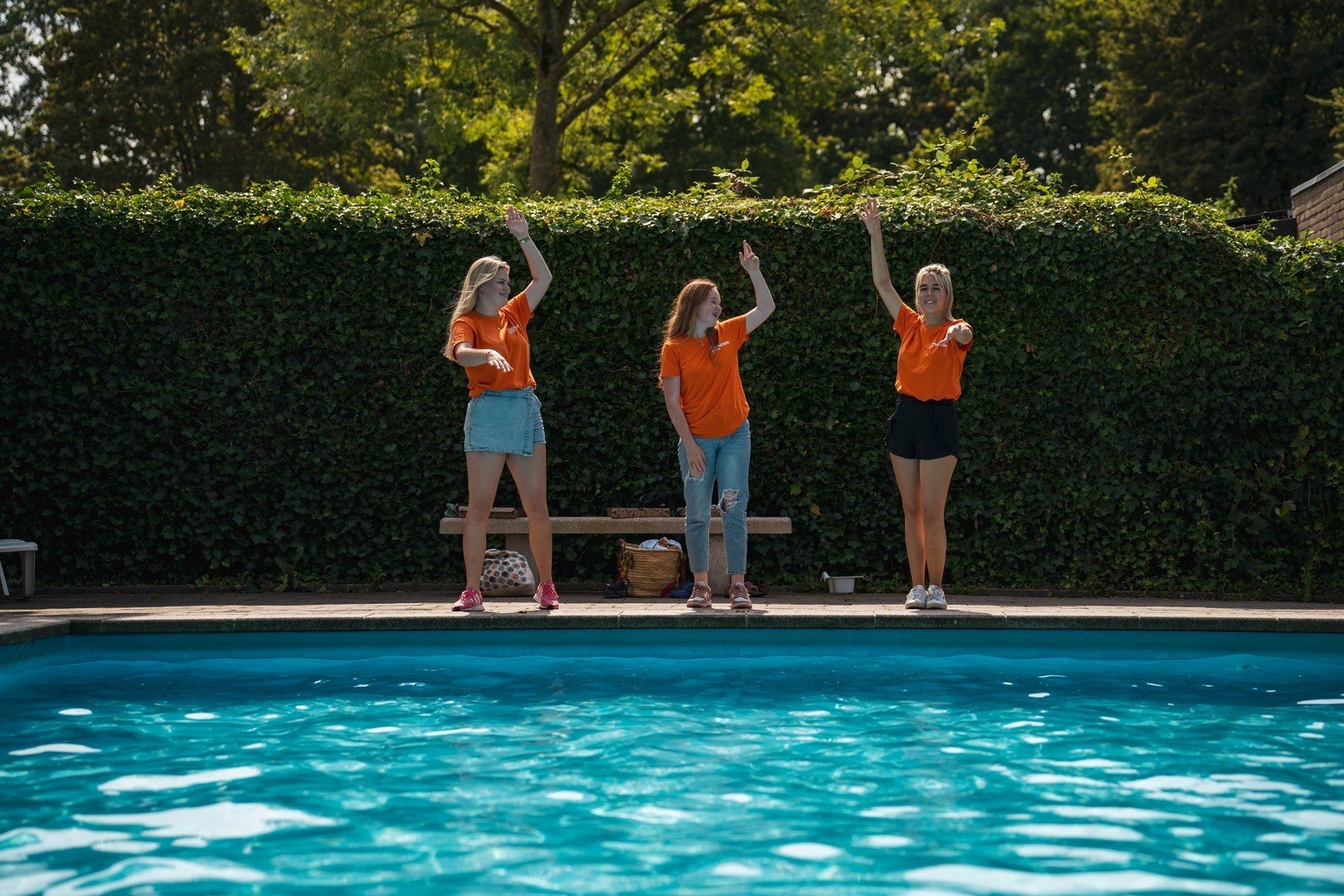 Zwembad op camping in delft